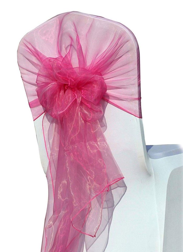 Capuche en organza rose vif 10 pièces – Image 1