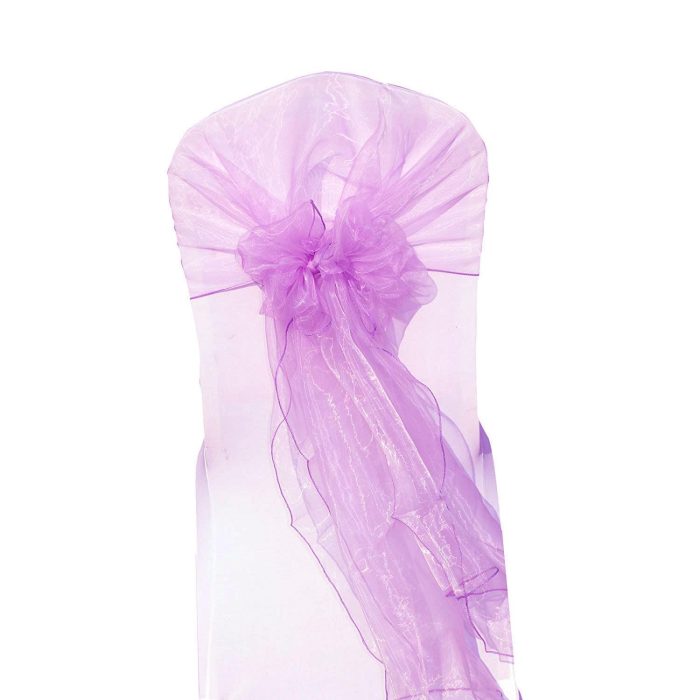 10Pc Lilac Organza Hood - Image 1
