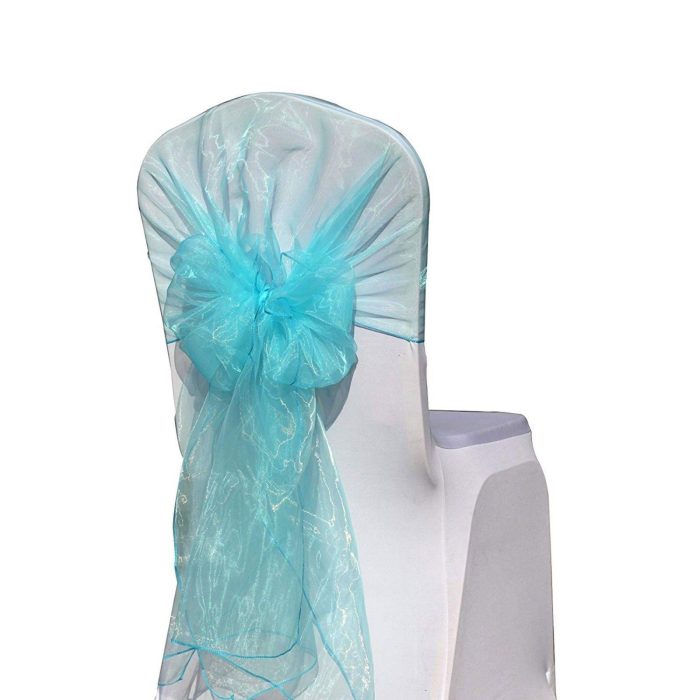 Capuche Organza Turquoise 10Pc – Image 1