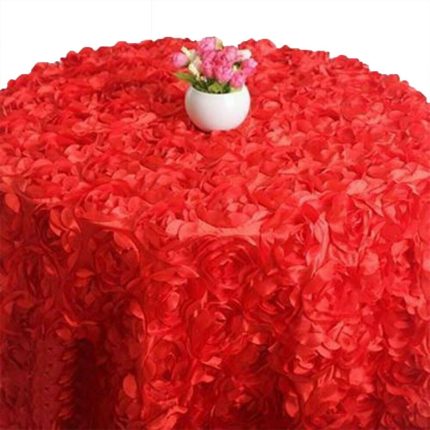 Nappe Rosette Rouge 132''