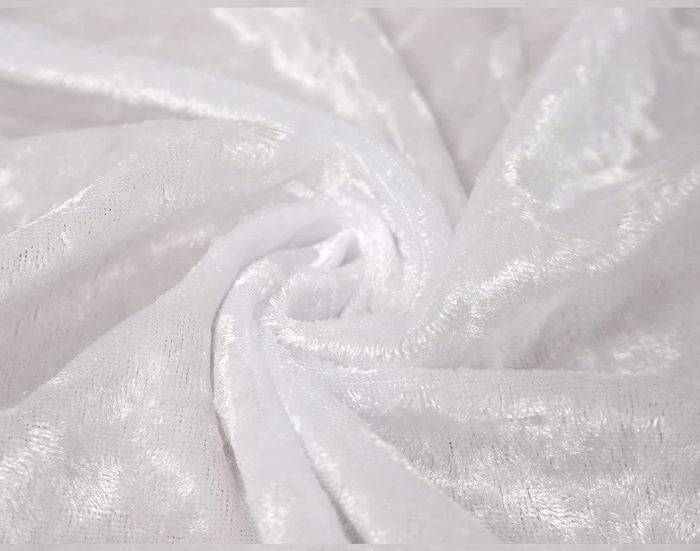 3FT x 6FT (90cm x 180cm) White Crushed Velvet Backdrop - Image 1