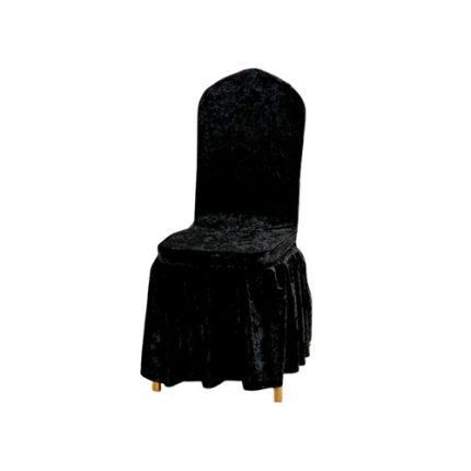 Housse de chaise en velours écrasé noir