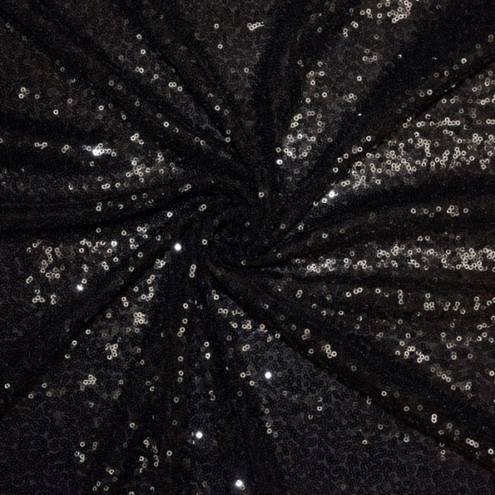 70'' Black Sequin Tablecloth - Image 1